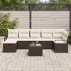 vidaXL Set di divani con cuscino Marrone e Crema polyrattan
