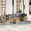 vidaXL Set Divani da Giardino 7 pz con Cuscini Beige in Polyrattan