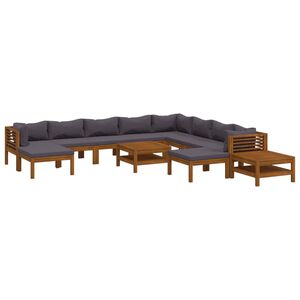 vidaXL Set Divani da Giardino 12 pz con Cuscini in Massello di Acacia