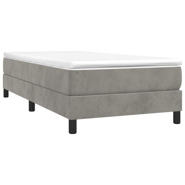 vidaXL Struttura Letto a Rete a Molle Grigio Chiaro 90x200 cm Velluto