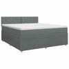 vidaXL Letto box spring con materasso Grigio Scuro 140 x 190 cm