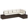 vidaXL Set Divano da Giardino 5 pcs Marrone polyrattan