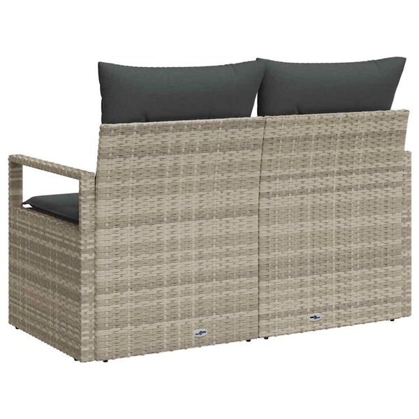 vidaXL Divano da giardino con cuscino 120 x 62 x 69 cm. polyrattan