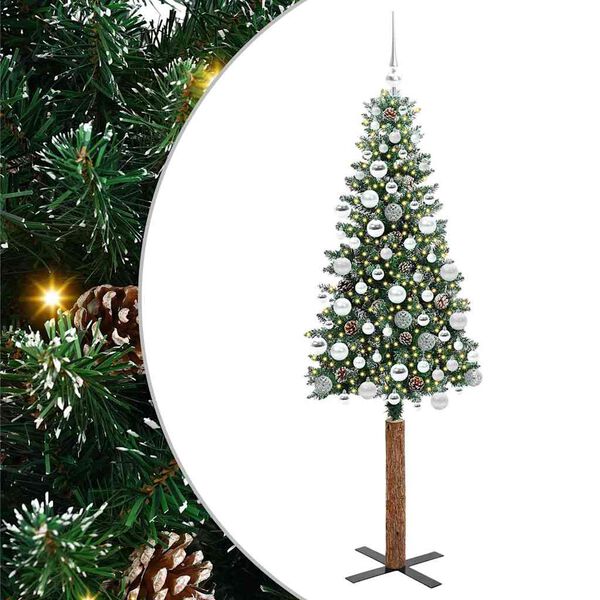 vidaXL Albero di Natale snodato con 300 LED con supporto Verde 180 cm