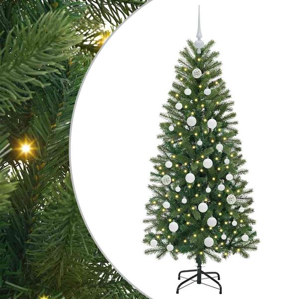 vidaXL Albero di Natale artificiale con 150 LED Verde 150 cm PE e PVC