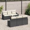 vidaXL Set Divano da Giardino 7 pcs Nero e Crema polyrattan