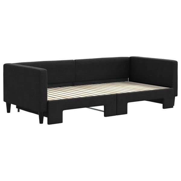 vidaXL Divano Letto con Letto Estraibile Nero 90x190 cm in Tessuto