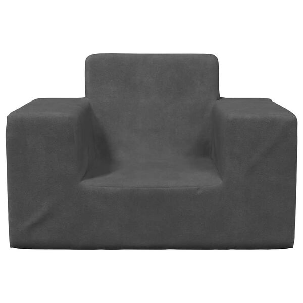 vidaXL Divano per Bambini Antracite in Morbido Peluche