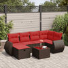 vidaXL Set Divani da Giardino 7 pz con Cuscini Marrone in Polyrattan