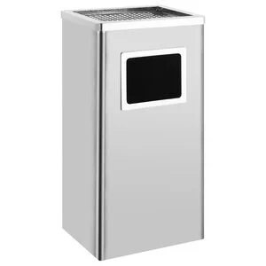 vidaXL Pattumiera con Posacenere da Albergo 45 L Acciaio Inox