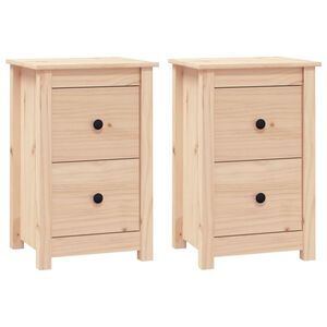 vidaXL Comodini 2 pz 40x35x61,5 cm in Legno Massello di Pino