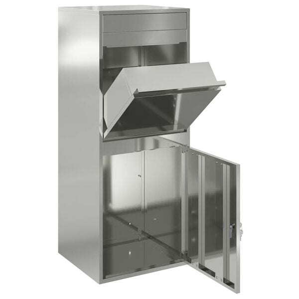 vidaXL Cassetta per pacchi Nero 41 x 38 x 103 cm Acciaio zincato