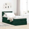 vidaXL Pouf Letto con Materasso e LED Verde Scuro 80x200cm in Velluto