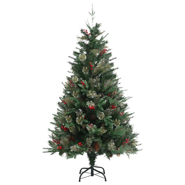 vidaXL Albero di Natale con Pigne Verde 150 cm in PVC e PE