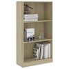 vidaXL Libreria a 3 Ripiani Sonoma 60x24x109 cm in Legno Multistrato