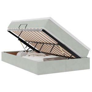 vidaXL Letto con contenitore e materasso Grigio chiaro 120 x 190 cm