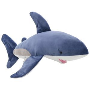 vidaXL Giocattolo di Peluche Squalo Bianco Blu e Bianco
