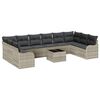 vidaXL Set Divano da Giardino Grigio chiaro 55 x 55 x 37 cm polyrattan