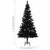 vidaXL Albero di Natale Preilluminato con Palline Nero 150 cm PVC