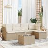 vidaXL Set Divano da Giardino 6 pz con Cuscini Beige in Polyrattan
