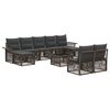 vidaXL Set Divano da Giardino 10 pz Grigio polyrattan
