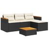vidaXL Set Divani da Giardino 3 pz con Cuscini in Polyrattan Nero