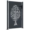 vidaXL Cancello da giardino antracite 100x125 cm in acciaio con design ad albero