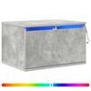 vidaXL Comodino a Parete con Luci LED Grigio Cemento