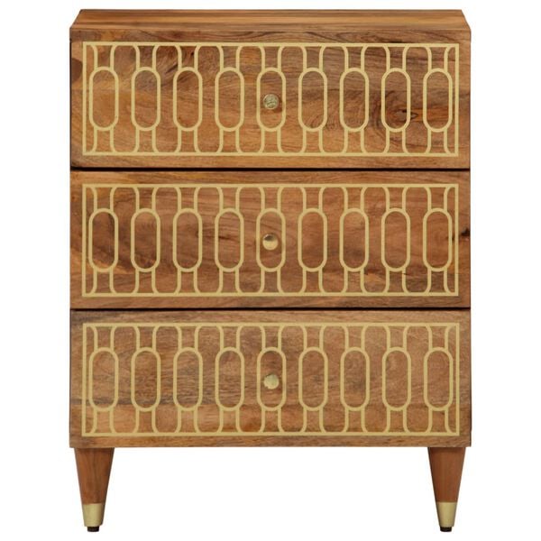 vidaXL Comodino 50x33x62 cm in Legno Massello di Mango