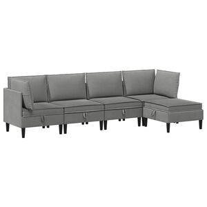 vidaXL Set di mobili per il soggiorno 5 pz Grigio scuro Tessuto
