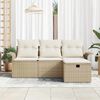 vidaXL Set Divano da Giardino 4 pcs Beige e Crema polyrattan