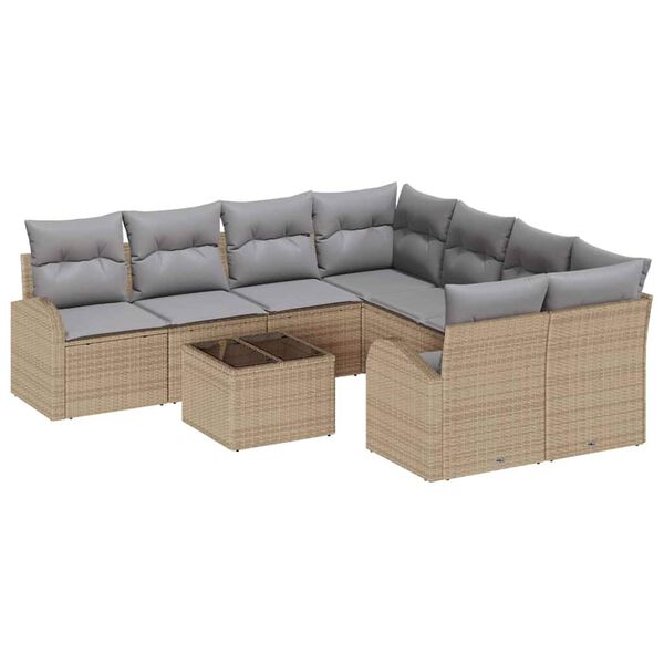vidaXL Set Divano da Giardino Beige 55 x 55 x 37 cm polyrattan