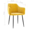 vidaXL Sedie da Pranzo 2 pz Giallo Senape in Velluto