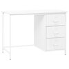 vidaXL Scrivania Industriale con Cassetti Bianca 105x52x75 cm Acciaio