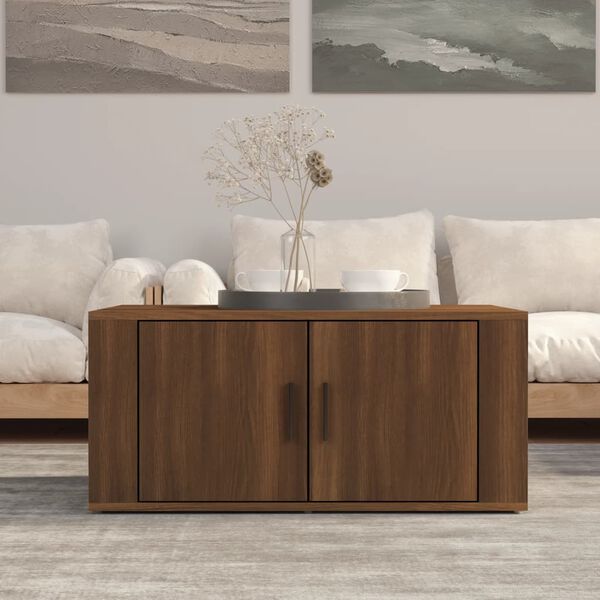 vidaXL Tavolino da Salotto Rovere Marrone 80x50x36cm Legno Multistrato