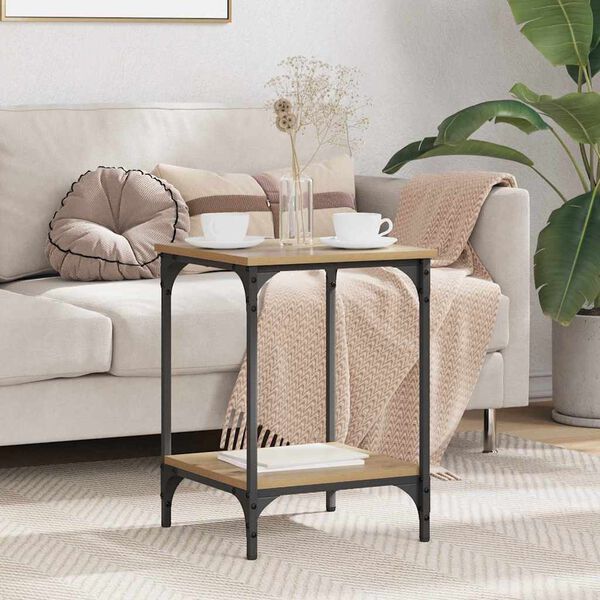 vidaXL Tavolino da salotto Rovere artigianale 40 x 40 x 55 cm