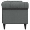 vidaXL Divano Chesterfield Grigio scuro 201.5 x 74.5 x 74.5 cm Tessuto