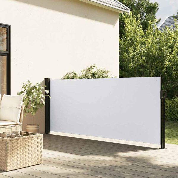 vidaXL Tenda da Sole Laterale Retrattile Bianco 100x300 cm
