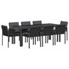 vidaXL Set da Pranzo per Giardino 9 pz Nero 200 x 80 x 73 cm