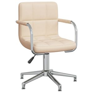 vidaXL Sedia Girevole da Ufficio Crema in Tessuto