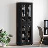 vidaXL Credenza FLORIN Nero 60 x 35 x 182 cm Legno multistrato
