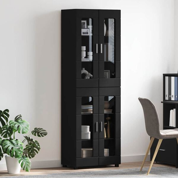 vidaXL Credenza FLORIN Nero 60 x 35 x 182 cm Legno multistrato