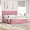 vidaXL Letto con Contenitore con materasso Rosa 200 x 200 cm Velluto