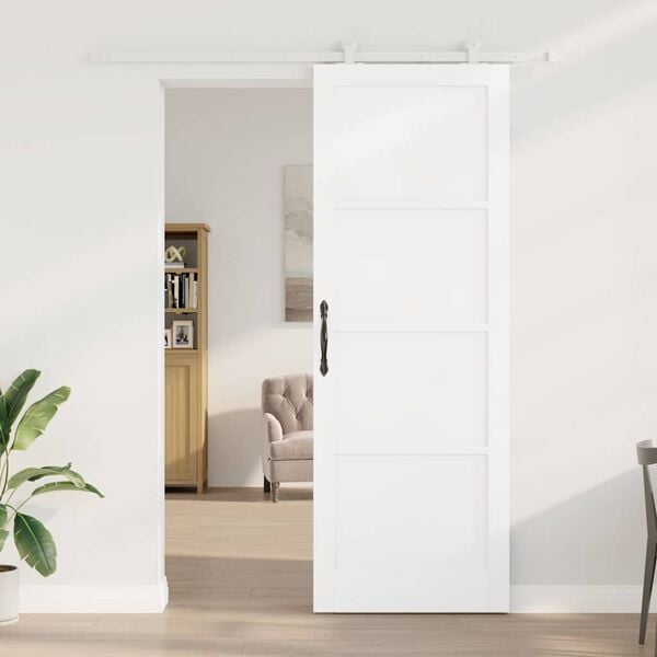 vidaXL Porta scorrevole ORKDAL Bianco 83 x 232 cm Pino massello