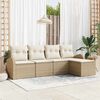 vidaXL Set Divano da Giardino Beige polyrattan