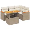 vidaXL Set Divano da Giardino 5 pz con Cuscini Beige in Polyrattan