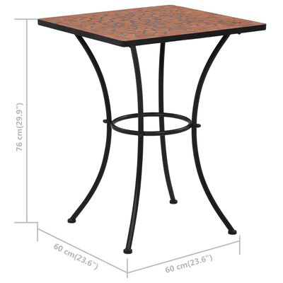 vidaXL Tavolino da Bistrot con Mosaico Terracotta 60 cm in Ceramica