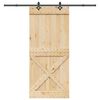 vidaXL Porta Scorrevole con Set Hardware 100x210cm Legno Massello Pino