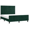 vidaXL Giroletto senza Materasso Verde Scuro 140x200 cm in Velluto