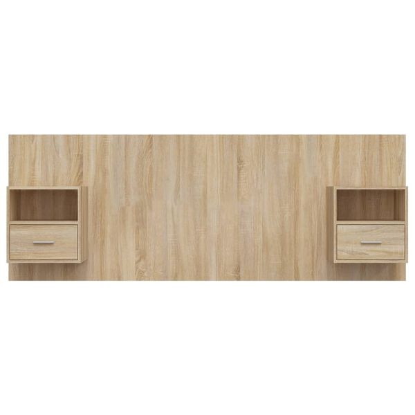vidaXL Testiera Letto con Comodini in Legno Multistrato Rovere Sonoma